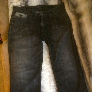 Guess jeans size 32 slim straight black with light wash fade
